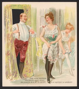 Publicité pour des bretelles et des jarretelles de la Maison Guyot - French School